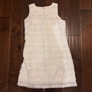 Sail to Sable white Lace Mini Dress sleeveless fringe size medium